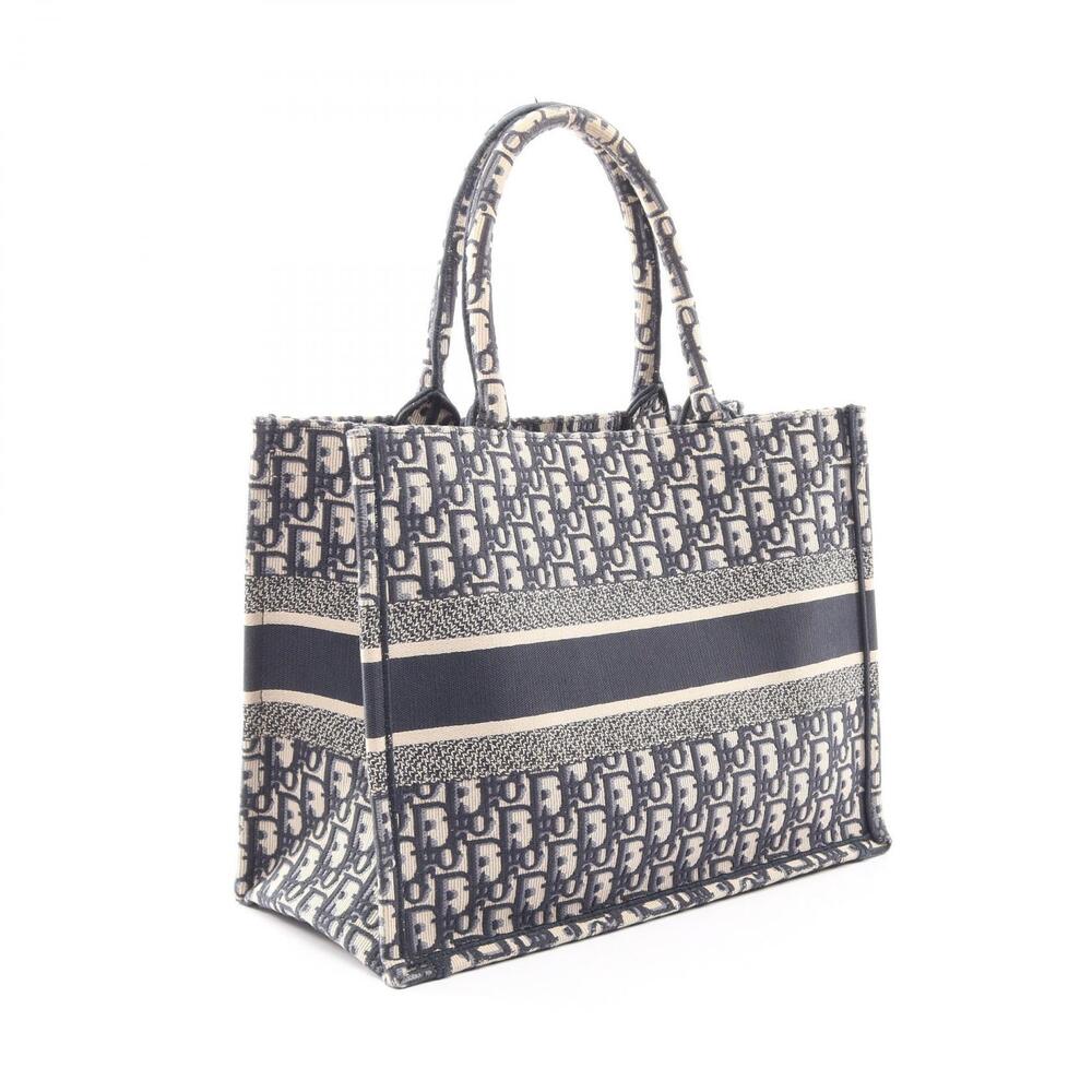 Dior Blue Bag BOOK Beige  Canvas Oblique TOTE Cream Navy Christian Tan Cream